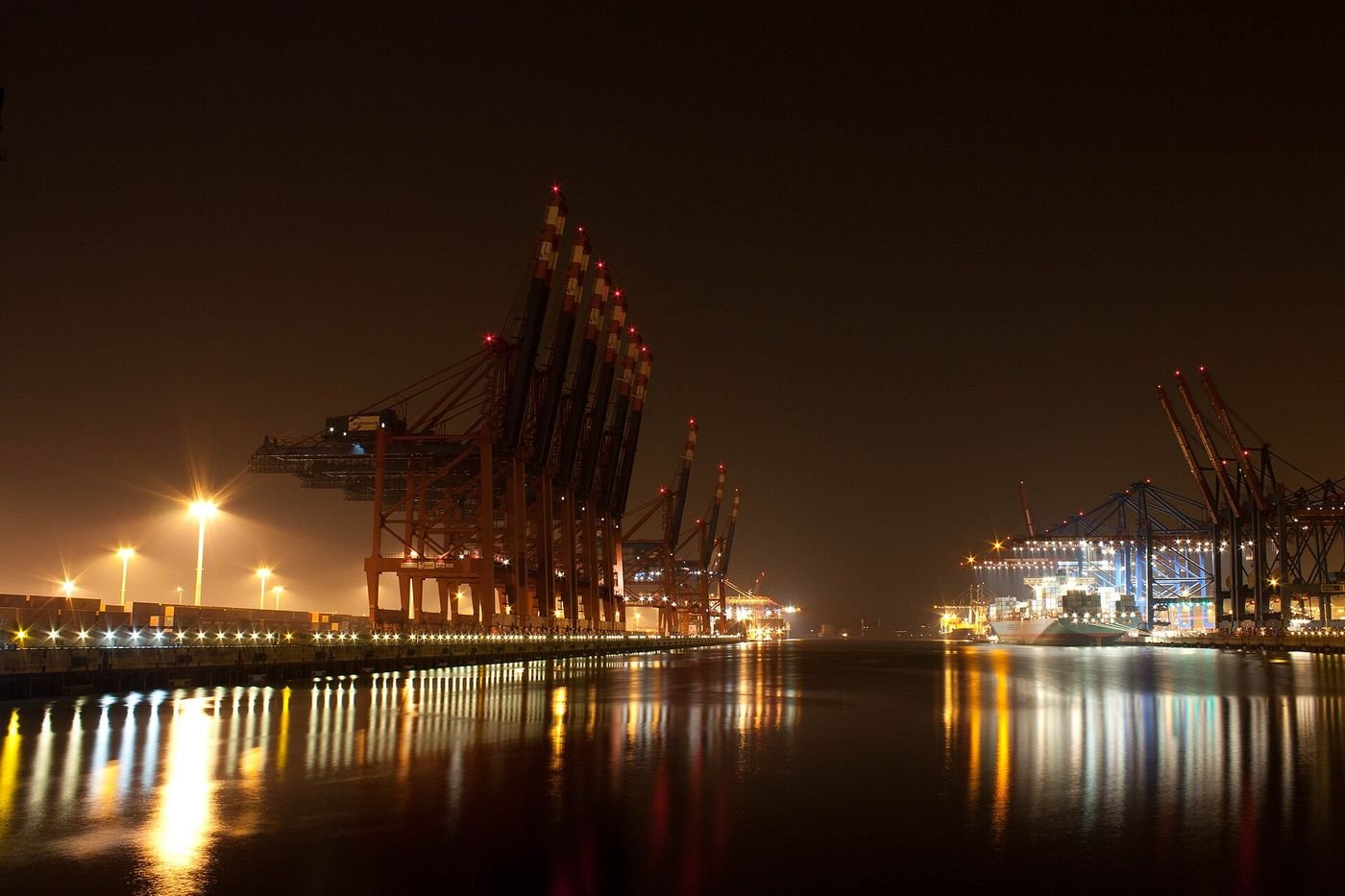 Container Terminal at Night